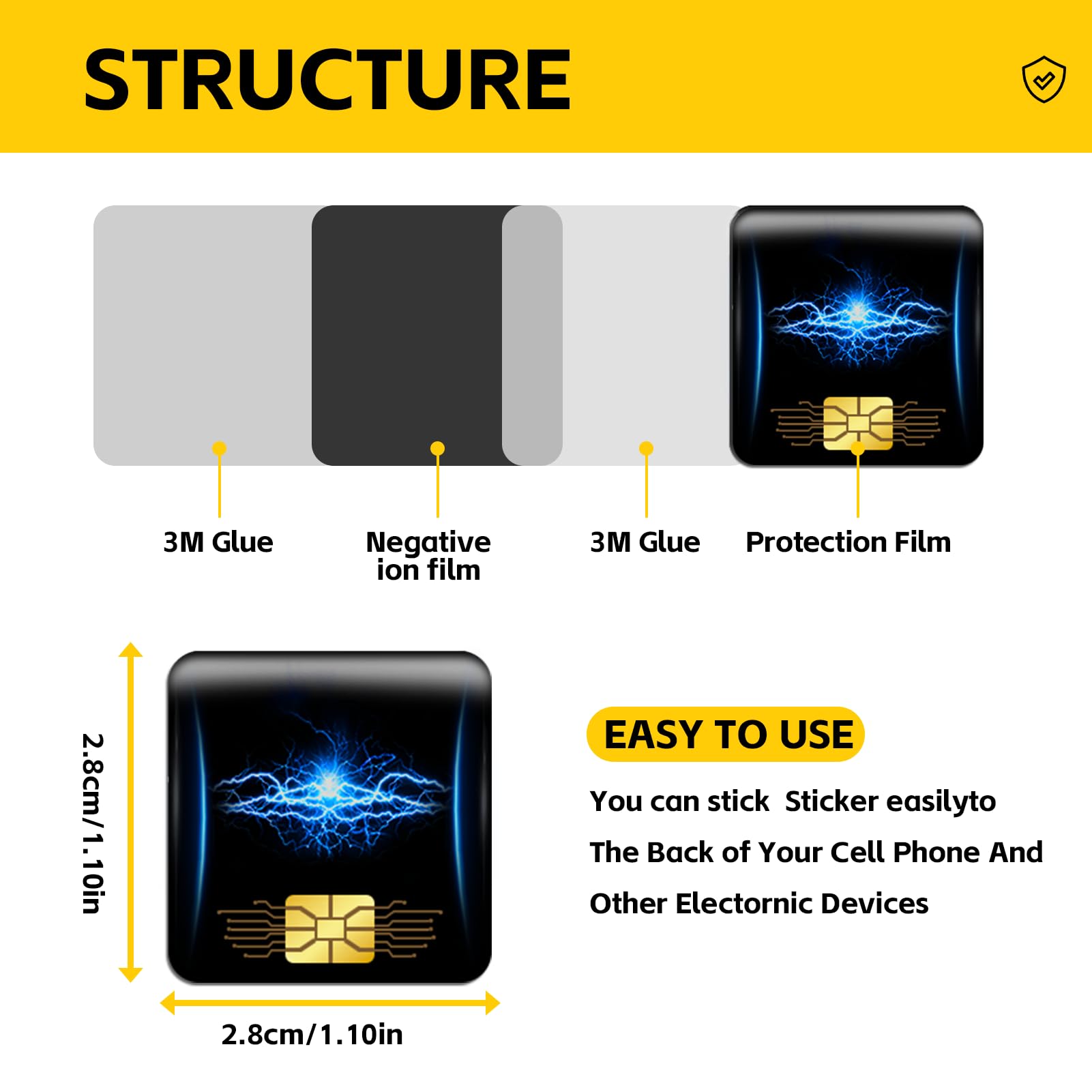 10 Pcs Phone Protection Stickers Neutralizers for Smart Phones/Tablets/Laptops/Computer/WiFi/Priner/TV Electronic Devices Blockers